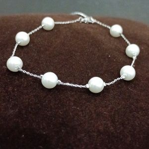*2/10* Delicate Silver Pearl Bracelet